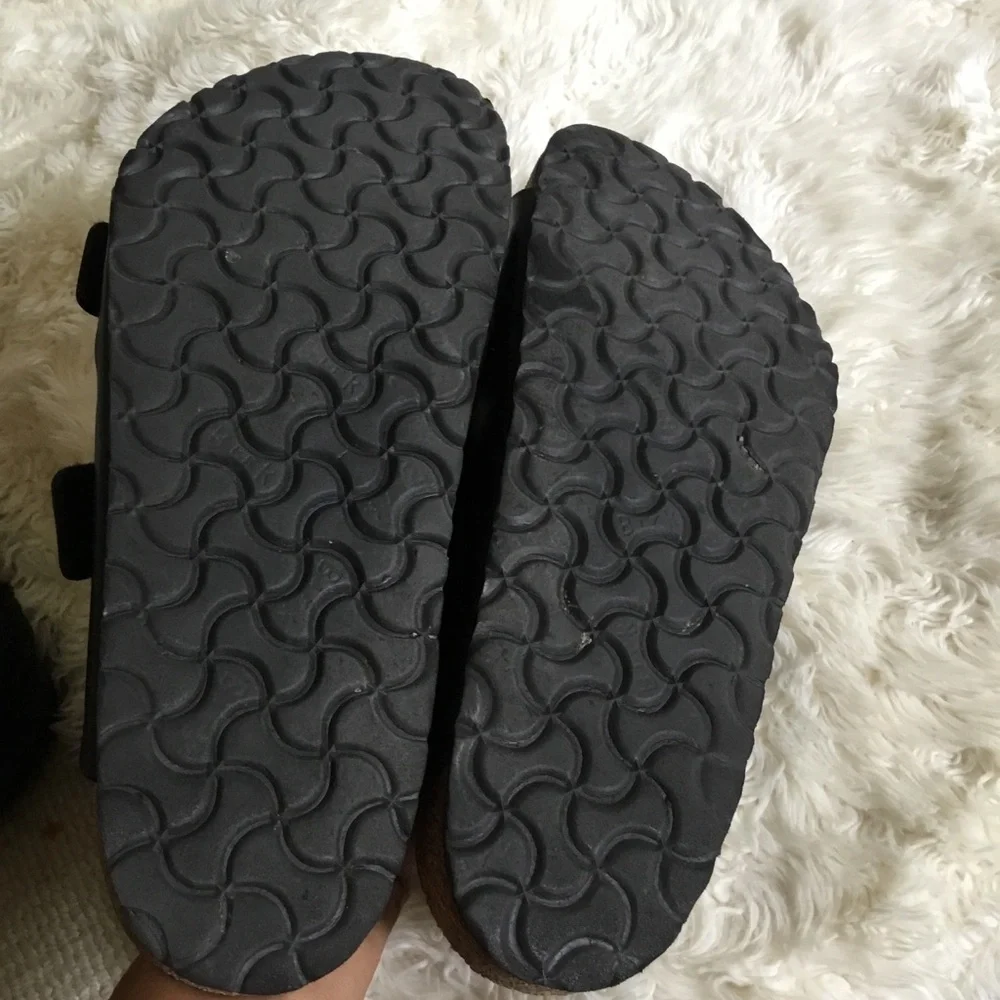 Birkenstock Black Leather Two-Strap Sandals size 41